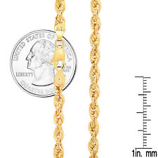 10K Yellow Gold Light 2mm-4mm Diamond Cut Rope Chain Necklace 16"- 30" Hollow for sale  Shipping to South Africa