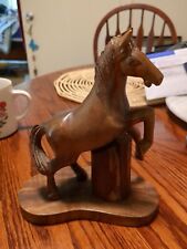 Vintage Hand Carved Wood Horse Sculpture, Monkey Pod, Folk Art, Rustic for sale  Shipping to South Africa