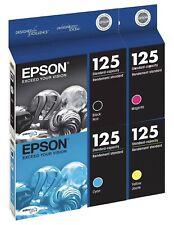 Pacote com 4 tintas genuínas Epson 125 para Stylus NX127 NX230 NX530 NX625 WorkFoce 325 520 comprar usado  Enviando para Brazil