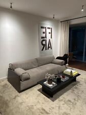 sofá de couro cinza baxthard, usado comprar usado  Enviando para Brazil
