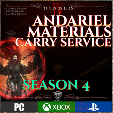 DIABLO 4 🔥 UBER / TORMENTED ANDARIEL 🔥 SEASON 4  🔥 CARRY / MATERIALS MATS D4 for sale  Shipping to South Africa