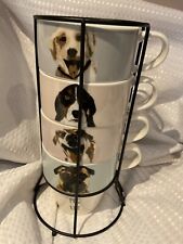 Used, NEXT 4 x Stacking Ceramic Dog Set Coffee Tea Cup Mugs for sale  Shipping to South Africa