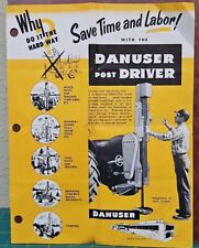 Original 1950's Danuser Motor Driven Post Driver Sales Brochure # 1240 for sale  Shipping to South Africa