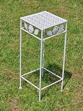 Vintage Metal Plant Stand Flat White 9.5" x 9.5" x 23.5" H for sale  Shipping to South Africa
