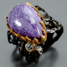 Handmade Natural Charoite Ring 925 Sterling Silver Size 8 /R346782, used for sale  Shipping to South Africa