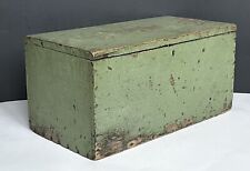 Antiga caixa de pinho do final dos anos 1800 tinta verde maçã antiga tamanho médio 17”x9”x8” comprar usado  Enviando para Brazil