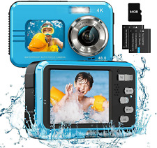 Used, ⭐ 4K Waterproof Digital Camera 48MP Underwater & 64GB Card Included Adapter Blue for sale  Shipping to South Africa