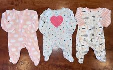 Baby Girl Sleepers Newborn Footed Pajama Clothes Lot Bundle Sleep & Play Zipper, used for sale  Shipping to South Africa