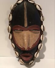 Máscara biombo tribal de madera vintage con caparazones de vaquero, usado segunda mano  Embacar hacia Argentina
