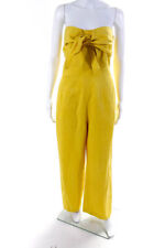 10 Crosby Derek Lam Womens Strapless Smocked Wide Leg Jumpsuit Yellow Size 6 for sale  Shipping to South Africa