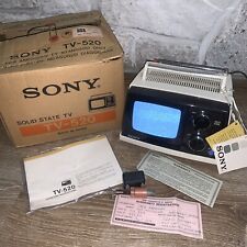 Televisión Portátil Sony TV-520 Pantalla de 5" Blanca con Caja y TODOS los Papeles FUNCIONA segunda mano  Embacar hacia Argentina