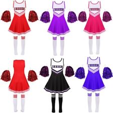 Usado, iEFiEL Mädchen Cheer Leader Kleid Cheerleading Kostüm Tanzkleid Halloween Party comprar usado  Enviando para Brazil