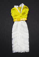 RARE 1979-80 Barbie Fashion Collectibles 1422 COMPLETE Yellow/White Dress w/Belt for sale  Shipping to South Africa
