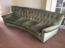 VINTAGE  G PLAN 4 SEATER CURVED SOFA - GREEN UPHOLSTERY - PRE - LOVED. for sale  BIRMINGHAM