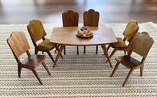 Mesa de jantar e seis cadeiras de madeira estilo moderno meados do século miniatura casa de bonecas , usado comprar usado  Enviando para Brazil