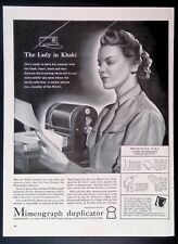 Vintage Print Ad 1942 WWII Mimeograph Duplicator Womans Army Corp WAAC, used for sale  Shipping to South Africa