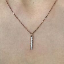 Solid Round Simulated Bar Pendant 925 Silver Birthday Gift Necklace For Women, usado segunda mano  Embacar hacia Argentina