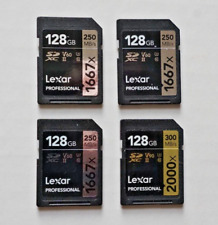 4 - TARJETAS DE MEMORIA LEXAR 128GB SD 1667X, 2000X segunda mano  Embacar hacia Argentina