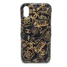 Chanel Camellia Matelasse iPhone X & Xs caso Couro de bezerro Couro Preta X Dourado, usado comprar usado  Enviando para Brazil