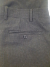 Pantalones de vestir Zanella para hombre 34 30 gris oscuro micro cuadros 100 lana Italia  segunda mano  Embacar hacia Argentina