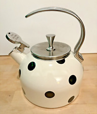 Kate Spade New York Lenox Polkadot Black & White Whistling Tea Kettle. Very nice for sale  Shipping to South Africa