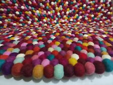  Tapete de área de feltro Pom Pom 100% lã tamanho 90 -300 cm sarda tapete para quarto de bebê  comprar usado  Enviando para Brazil