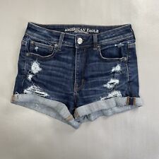 Usado, Bermuda jeans American Eagle Next Level elástica cintura alta azul feminina 8 comprar usado  Enviando para Brazil