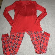 Usado, Conjunto de pijamas femininos Little Sleepies calça pequena adulto vermelho feriado roupa de dormir comprar usado  Enviando para Brazil