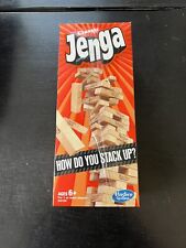 Jenga; clásico divertido juego de apilamiento Hasbro para mayores de 6 años bloques de madera dura genuina segunda mano  Embacar hacia Mexico