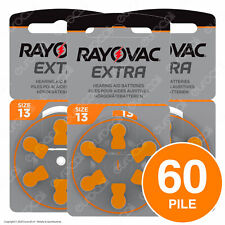 60 Batterie PILE RAYOVAC Extra 13 per Apparecchi Acustici PROTESI udito PR48 usato  Castelfidardo