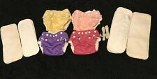 Lot of 4 FuzziBunz One Size,One Size Elite Washable CLOTH DIAPERS, INSERTS Girl  for sale  Shipping to South Africa