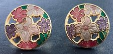 Vintage Clip on Cloisonne Earrings signed SEA GEMS Gorgeous Jewellery for sale  UK