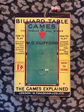 W G Clifford / Billiard Table Games  1940s RARE comprar usado  Enviando para Brazil