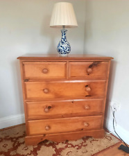 Vintage Solid Pine Five Drawer Chest Of Drawers 2 over 3 for sale  Shipping to South Africa
