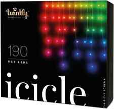 Twinkly Icicle Lights 190 LED Gen II  Multicolor 16' 4 strands!!! for sale  Shipping to South Africa
