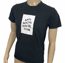 Camiseta clube social anti-social caixa logotipo gráfico gola redonda tamanho M preta comprar usado  Enviando para Brazil