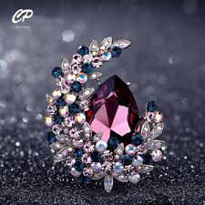 Temperament Crystal Moon Brooch Women Accessories Wild Atmosphere Pin, used for sale  Shipping to South Africa