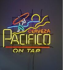 Pacifico Cerveza On Tap Neón Letrero de Luz 24""x20"" Barra de Cerveza Decoración Lámpara de Vidrio segunda mano  Embacar hacia Argentina