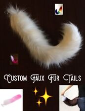 CUSTOM TAILS - Fluffy Kitty Cat Fox Faux Fur Furry Cosplay Neko Costume Tail  for sale  Shipping to South Africa