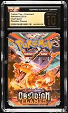 ETIQUETA NEGRA CGC 10 Prístinas Charizard Llamas de Obsidiana Consejos de Entrenador FA Pokémon segunda mano  Embacar hacia Argentina