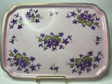 Antique Mitterteich, Bavaria Germany porcelain purple flowers pink tray 14x10 for sale  Shipping to South Africa