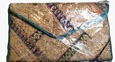 Bolsa de embreagem Zari enfeitada artesanal patchwork ouro roxo comprar usado  Enviando para Brazil