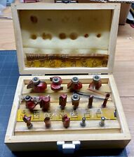 True Power 15 Piece Router Bit Set in Wood Box., used for sale  Shipping to South Africa