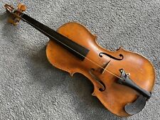 Antiguo violín vintage tamaño completo 4/4 con arco y estuche de madera para ataúd segunda mano  Embacar hacia Argentina