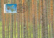 Árboles de cono de pino otoño salvan bosques protección climática Finlandia como nuevo maxi FDC 2002 segunda mano  Embacar hacia Argentina