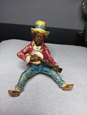 Estatueta vintage arte popular homem afro-americano tocando banjo figura feita à mão OOAK, usado comprar usado  Enviando para Brazil