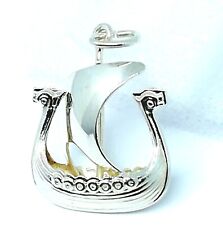 VINTAGE STERLING SILVER CHARM VIKING BOAT SAILING SHIP NORWAY 925 for sale  Shipping to South Africa