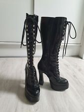 Lackstiefel plateau kniestiefe gebraucht kaufen  Löhne