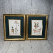 CAROLYN SHORES WRIGHT 1996 VICTORIAN BATHROOM  PRINTS  2 Pc Set 9” X 11” BATH for sale  Shipping to South Africa