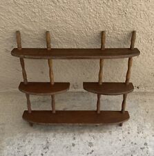 Knick Knack Curio Multi Tier Wood Hanging Wall Shelf Vintage Spindle 20”x 21” for sale  Shipping to South Africa
